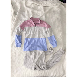 Girls Millie Loves Lily Matching Set 8 Gray Pink Blue Sweatshirt Joggers